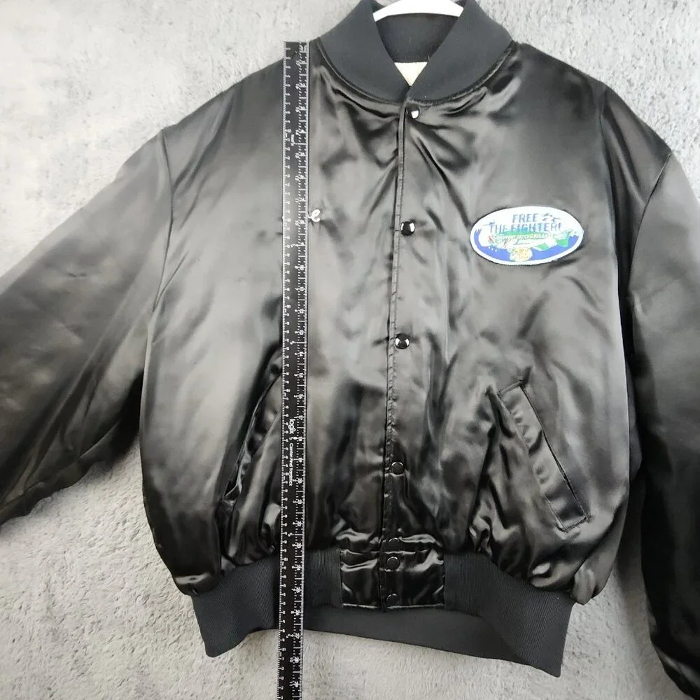 Vintage Satin Bomber Jacket Mens 2XL Quilt Lined 90's USA Made‎ Bassmasters Ohio